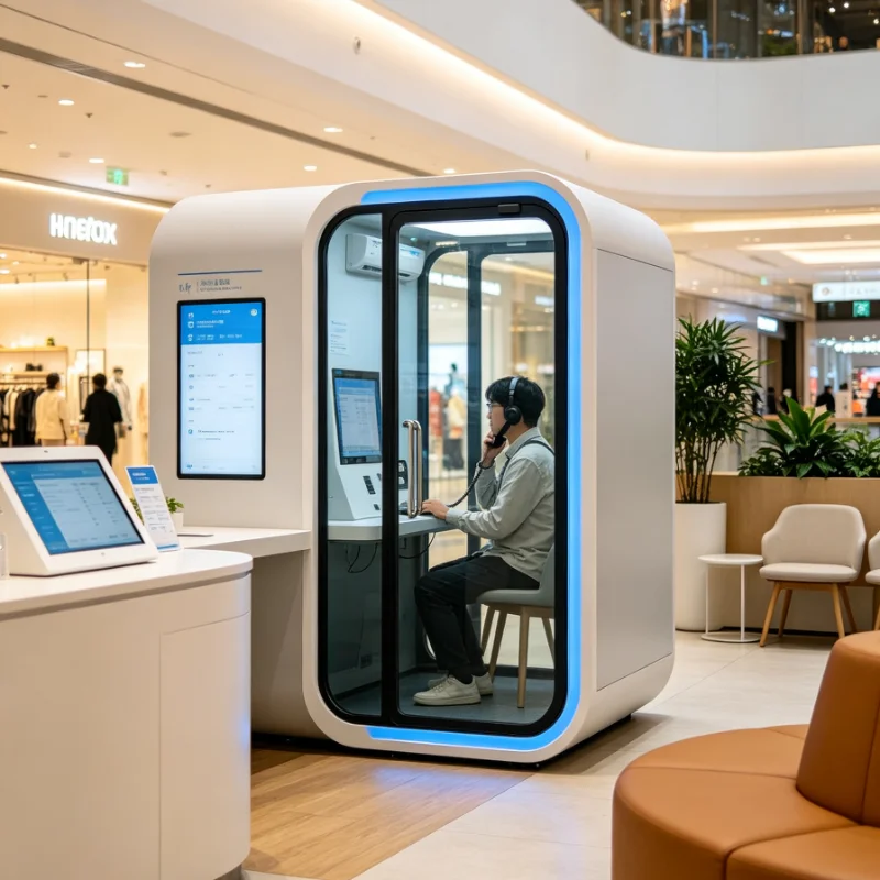 Office Phone Booth Silent Acoustic Cabin For Shared Coworking Space Individual Call Virtual Meeting Focus Work
