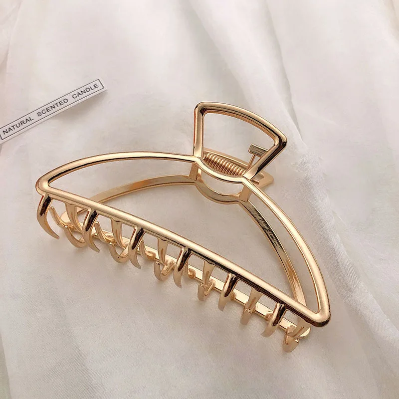 Neue Elegante Gold- und Silber-Haarspangen mit Geometrischem Hohlmuster, Metall-Haarklammer, Haarband, Krabben-Haarclips, Modische Haaraccessoires für Damen – Detail 22