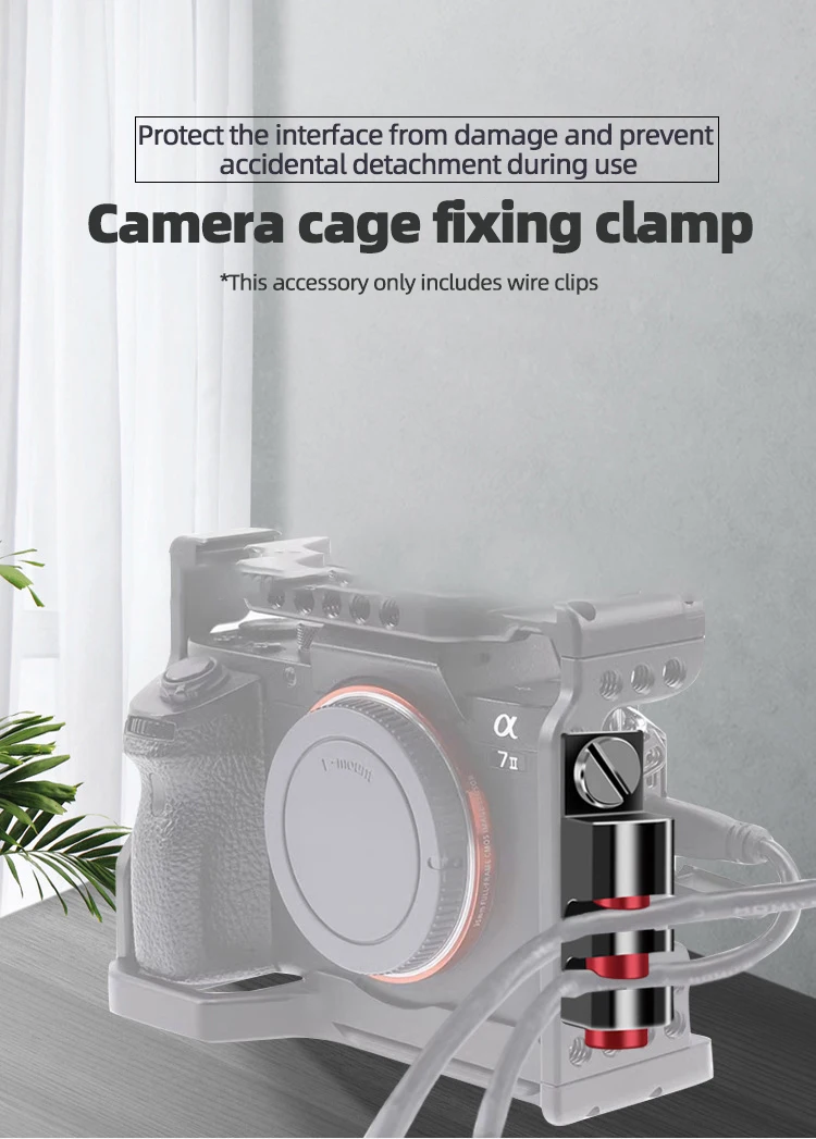 HDMI-kompatible Kabel klemme für Sony A72 A73 Käfig Rig Platte verstellbare Draht clip Organizer Halterung 1/4 "Schrauben Kamera Zubehör – Detail 20
