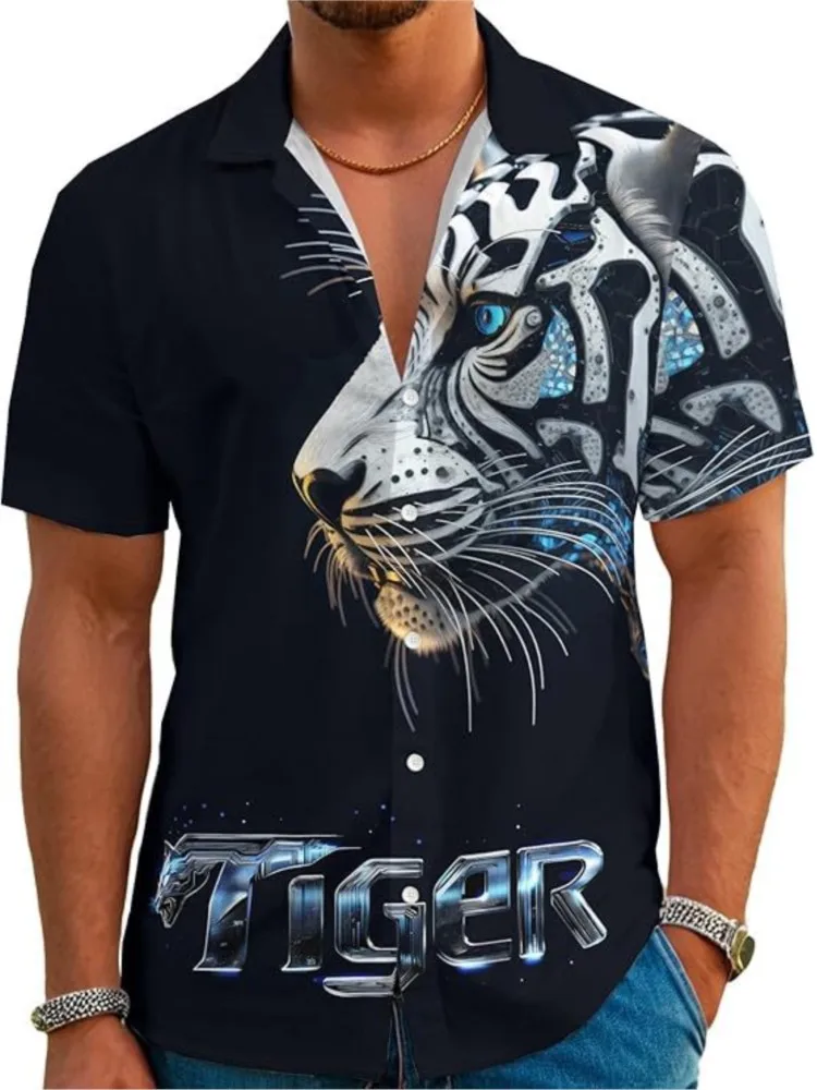 

Menswear Clothing Printed Short Sleeves Simple Style Men's Shirts All-match Color Colorful Shirt Casual Tops Loose Fashion Beach