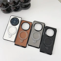 Case for OPPO Find N5 Wireless Charging Plated Bracket PU Leather Hard Shockproof Mobile Phone Case Cover