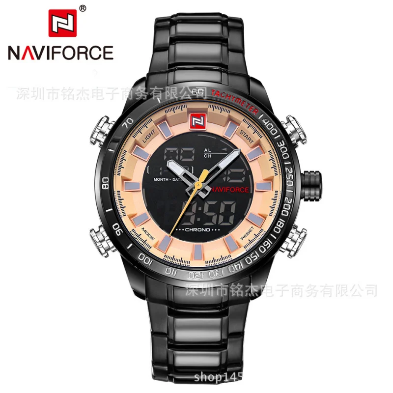 

Мужские спортивные часы naviforcelingxiang9093, мужские часы, водонепроницаемые многофункциональные кварцевые часы с двойным дисплеем