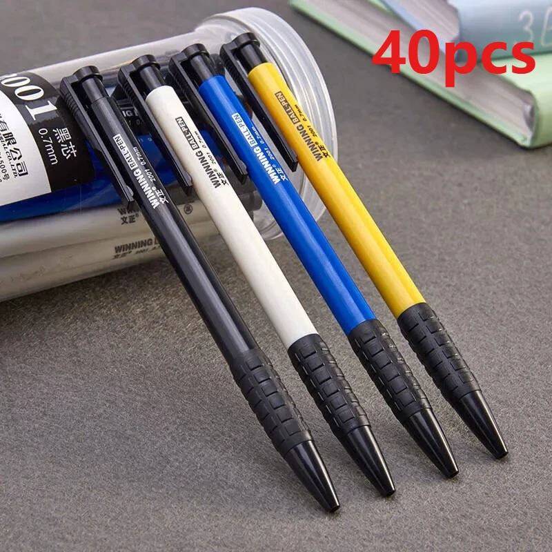 

40 шт., синие шариковые ручки, школьные принадлежности, шариковые ручки 0,7 мм, канцелярские принадлежности, долговечная шариковая ручка для письма, офисные принадлежности