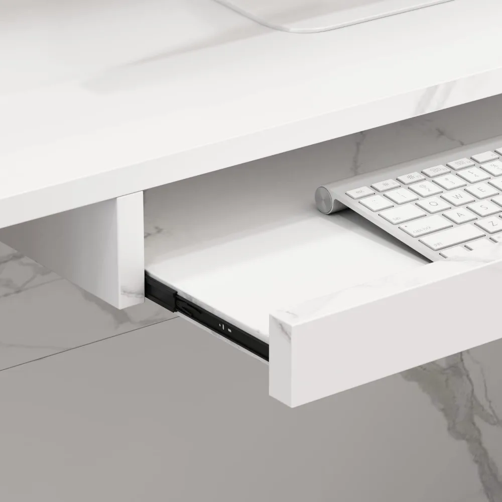 L-Shaped Salon Reception Counter with Drawers and Storage Shelves for Checkout Area