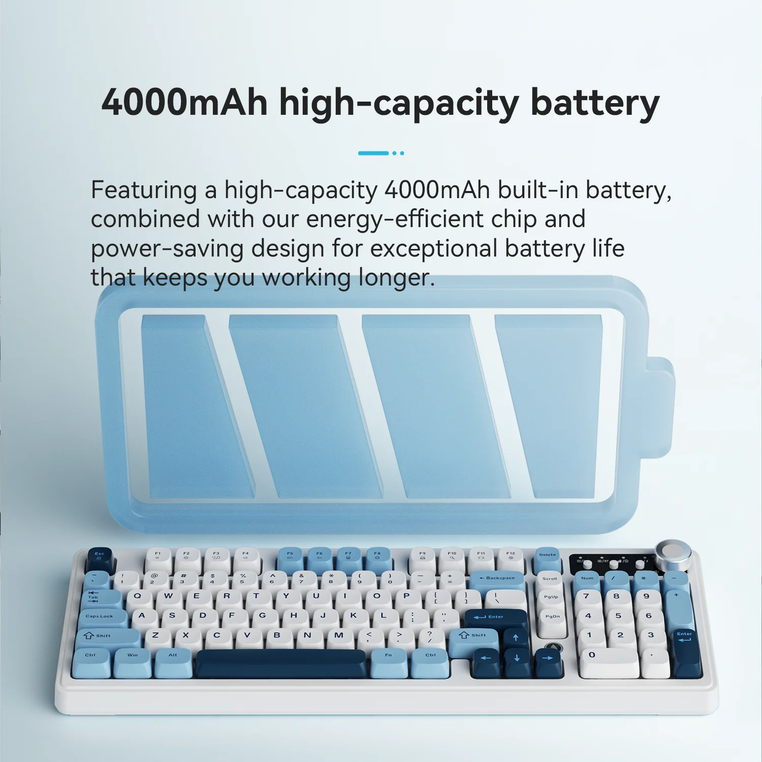 AJAZZ AF98 لوحة مفاتيح سلكية/لاسلكية ملمس ميكانيكي مكتب عمر بطارية طويل ثلاثة أوضاع RGB ضوء مختلط ABS أغطية مفاتيح بيئة العمل