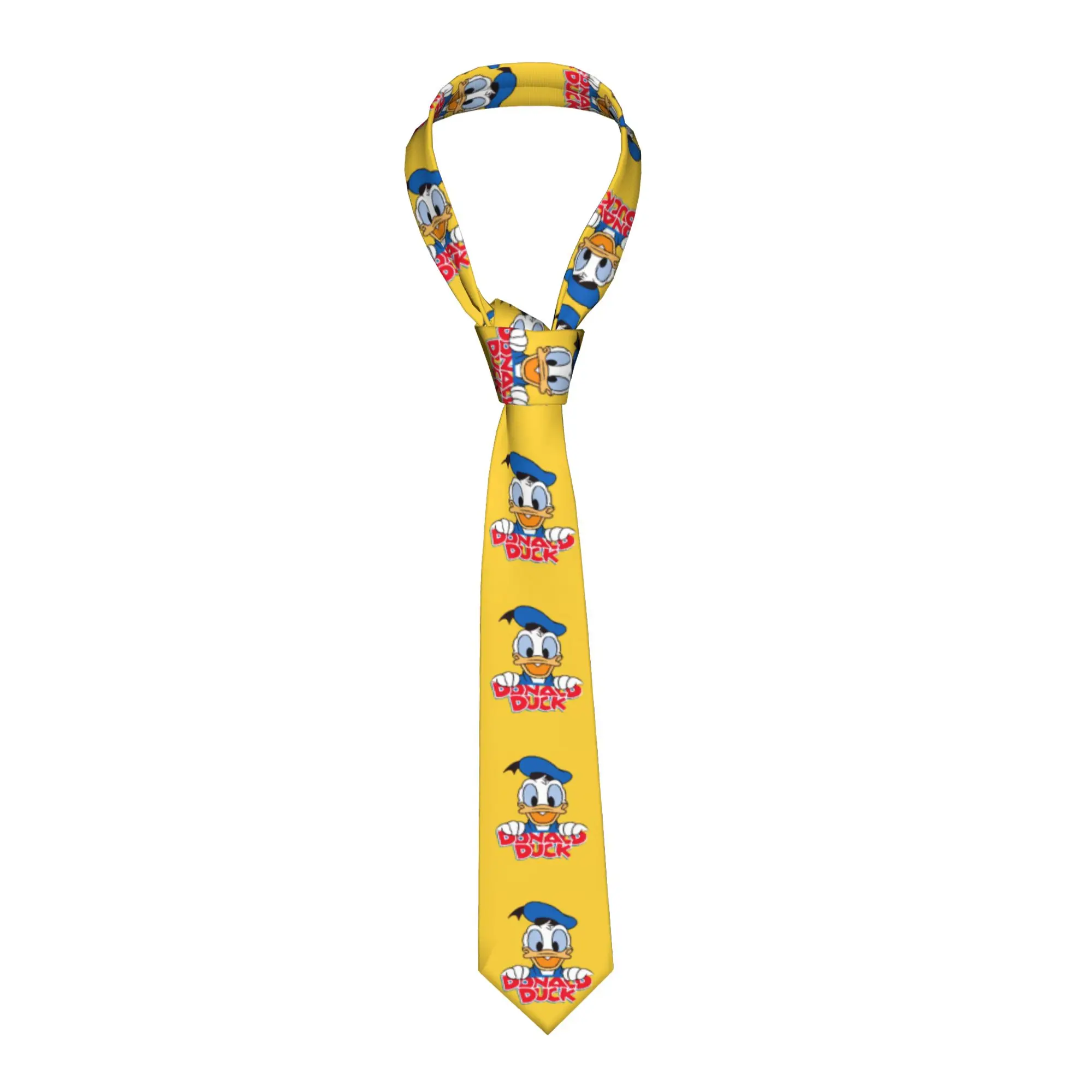 

Модные галстуки с мультяшным Дональдом Даком для мужчин, на заказ, из шелка, милые, в стиле аниме, для свадьбы