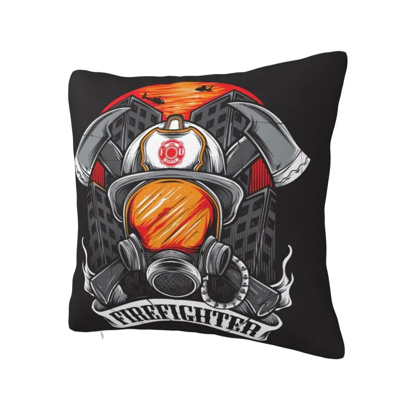 Custom Nordic Firefighter Skull Cushion Cover Soft Fireman Fire Rescue Pillow Case Home Decorative