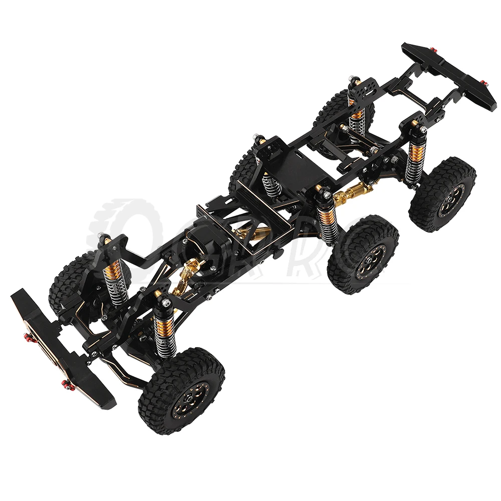 TRX4-M Brass & Metal 6x6 RC Car Chassis Frame with Front Middle Rear Axles Gearbox DIY for TRX4M 1/18 RC Crawler Car Parts