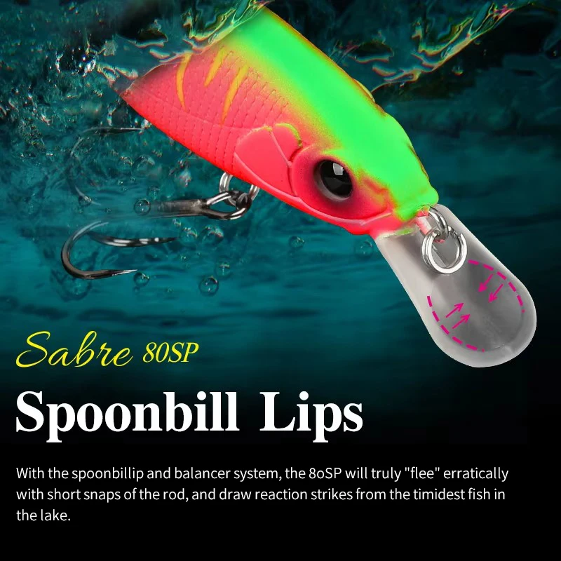 Tsurinoya Sabre Minnow 80mm Señuelo para Black Bass y Lucio - imagen 2