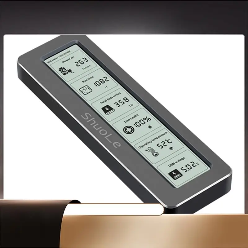Shuole M. 2 NVME/NGFF Dual Protocol SSD Enclosure With Display Screen Intelligent Digital Health Detection Type-C 3.2 10Gbps-N35