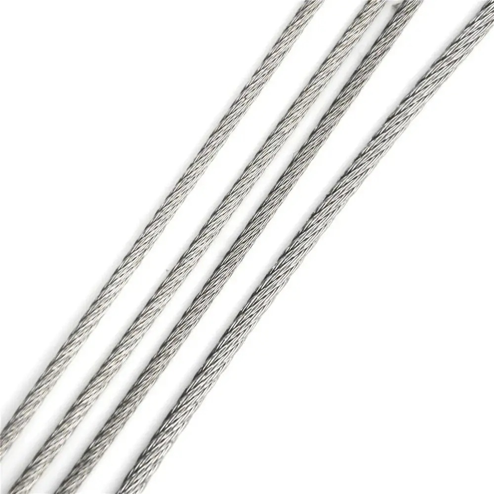 10 Pcs Stainless Steel Keychain Rope Sturdy Anti-loss Steel Wire Keychain with Screw Lock Simple Wire Key Ring