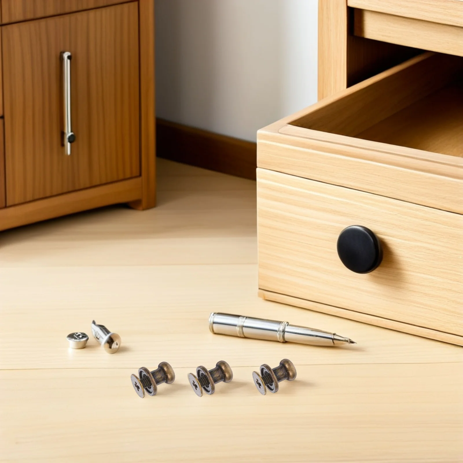 

100Pcs Cabinet Knobs Vintage Metal Drawer Pulls Small Brass Mini Handles for Jewelry Box Kitchen Cabinet Hardware Upgrade