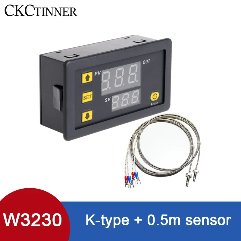 W3230 Mini Digital Temperature Controller K-TYPE Thermostat 12V 24V 220V Regulator Heating Cooling Control Thermoregulator