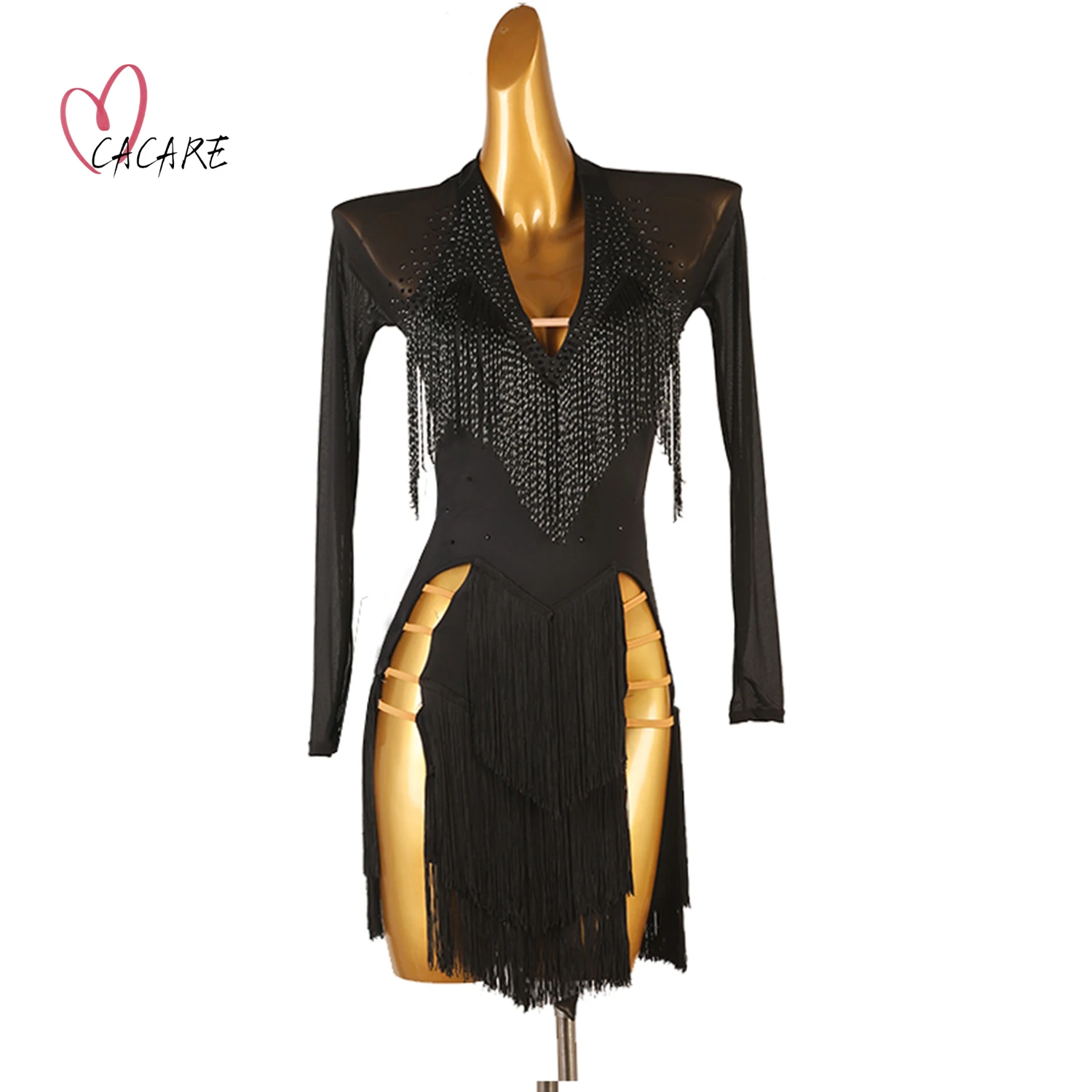 

2024 Sexy Latin Dance Clothing Fringe Dress Women Dance Wear Female Ddance Suit New Dresses Samba Latino Stage Costume 1509