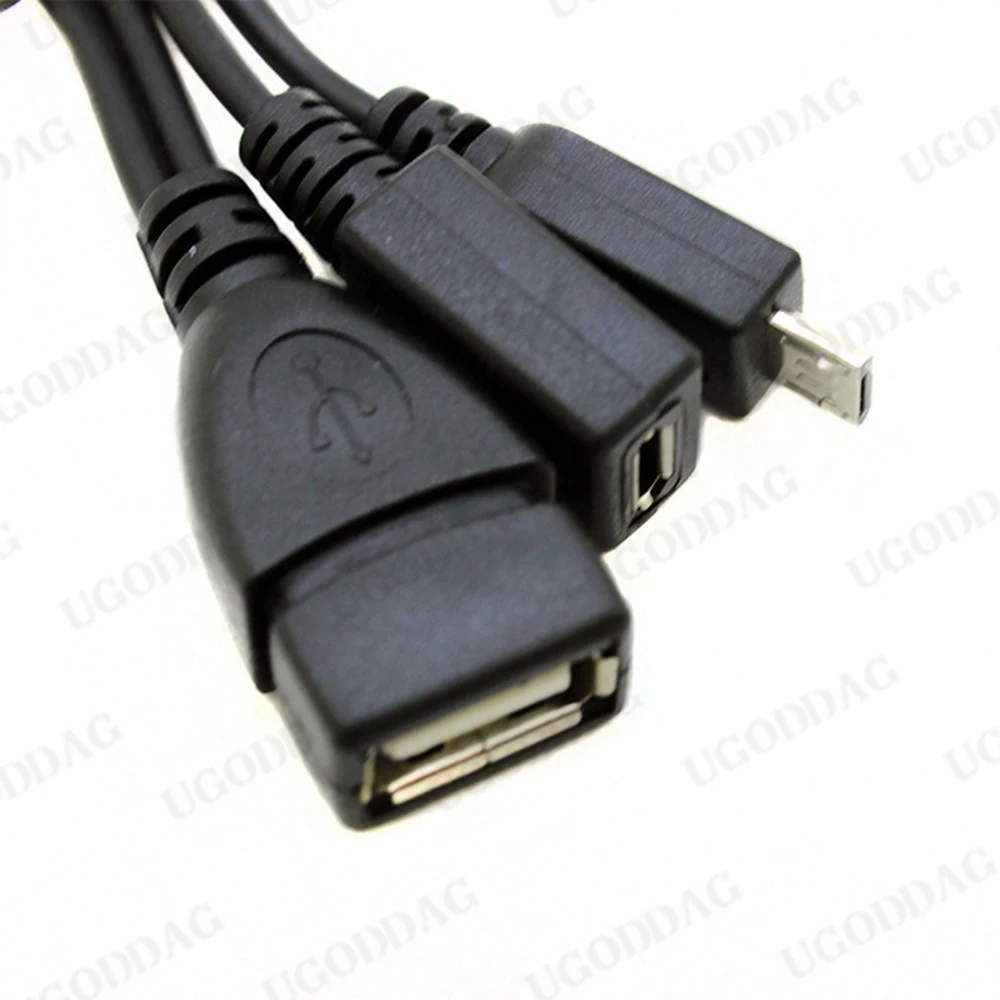 2 in 1 Micro USB Host Power Y Splitter 20m USB 2.0 Port Terminal Adapter OTG Cable For Fire Tv 3 Or 2nd Gen Fire Stick