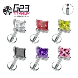 ASTM F136 Titanium Piercing Internal Thread Nose Stud Ear Studs Tragus Cartilage Lobe Body Jewelry For Women