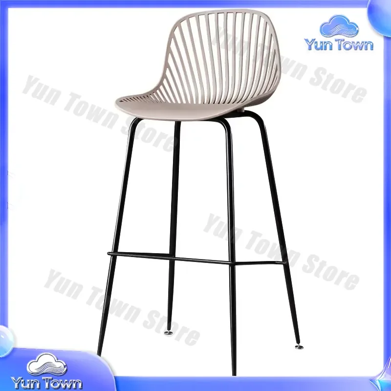 Nordic Bar Chair for Home Office Dining Room Modern High Stool Simple Plastic Backrest Barstool Wrought Iron Adjustable