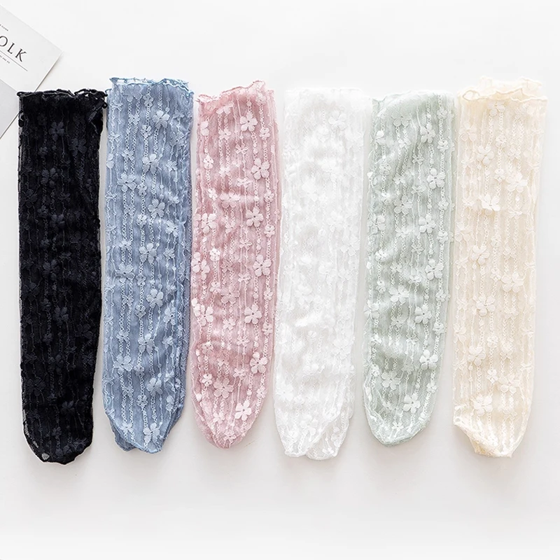 جديد الفتيات أزياء الصيف الجوف خارج لينة لطيف الطازجة الدانتيل زهرة تنفس الجوارب اليابانية أنيقة شبكة للسيدات رقيقة Sokken #2