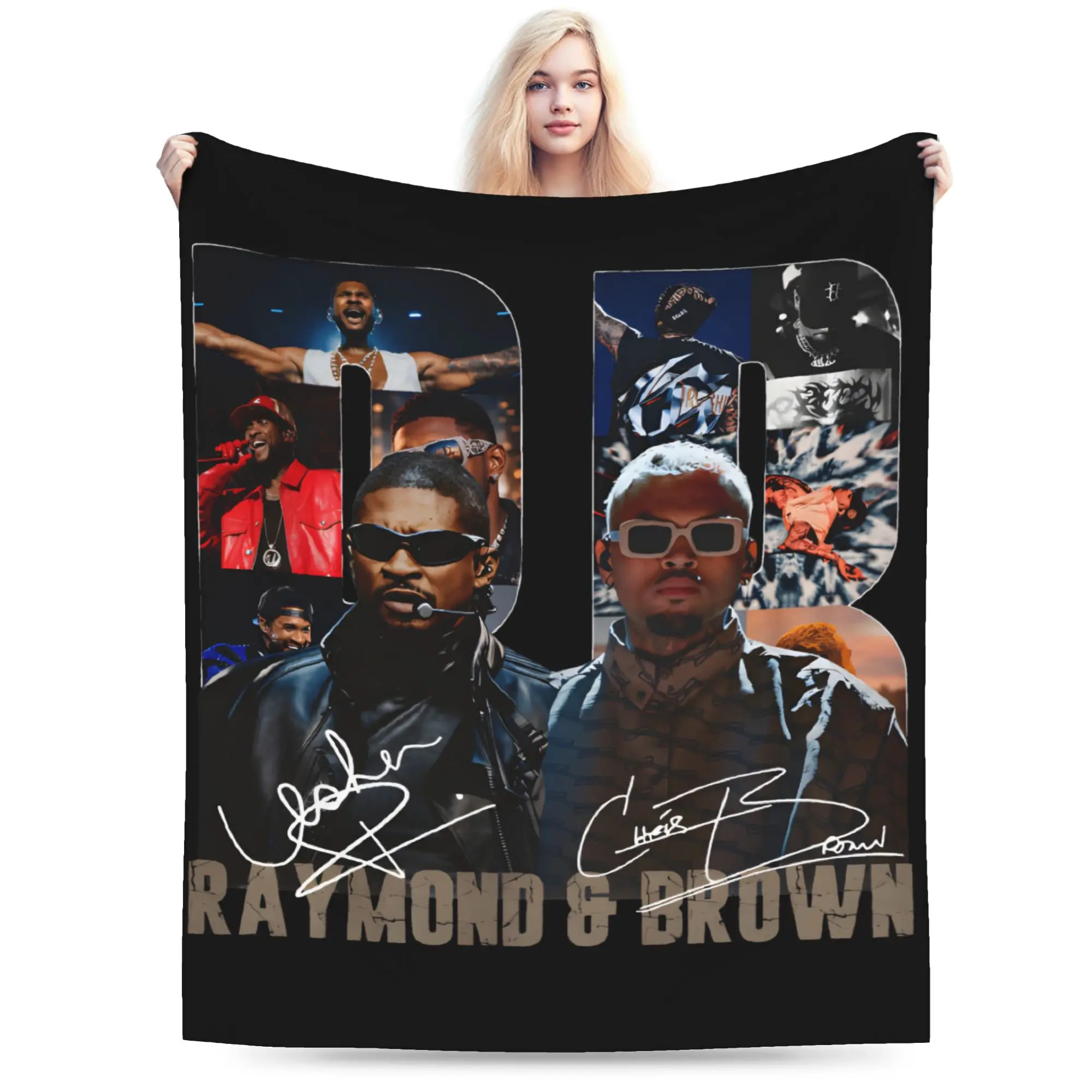 Chris Brown And Usher The Rb Tour Blankets Super Soft Plush Throw Blanket For Kids Adult Couch Chair Sofa Bed Cover