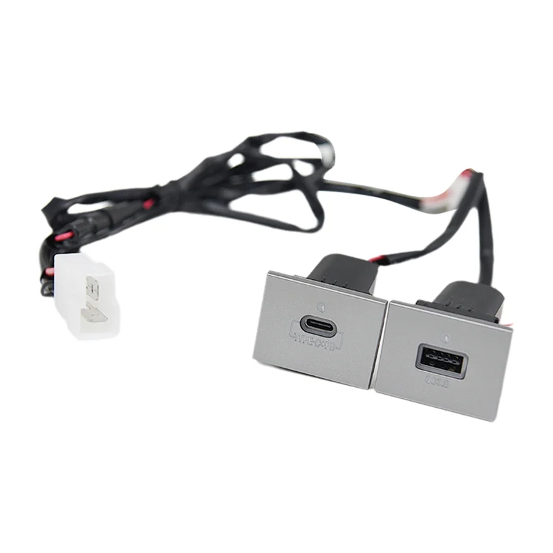 Clear Car Phone Charger Socket Double QC3.0 Type C PD USB Charging Port Power Adapter For Ford Focus 2004-2011 Mk2 Accessories