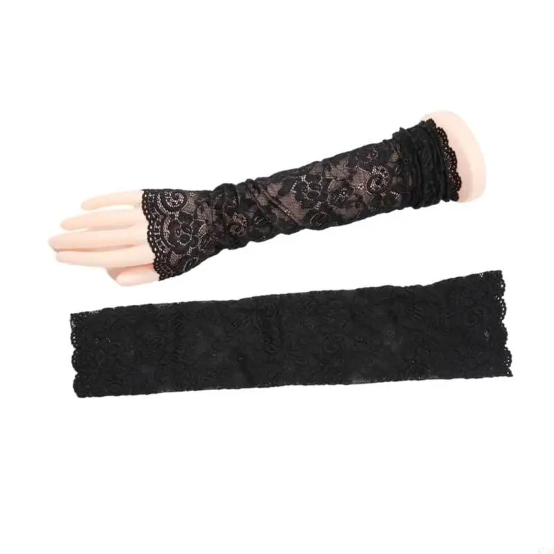 573B Fashion Lace Sleeves Sweet Sunproof Lace Flower Arm Sleeves Decorative Armwear