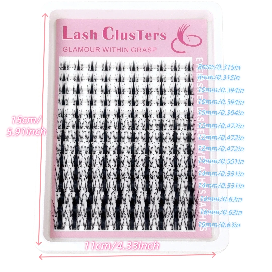 140pcs Fairy Eyelash 8-16mm Manga Eyelash C Curl Upright - Large Span DIY Eyelash Natural Expansion Wet Look Sharp Anime