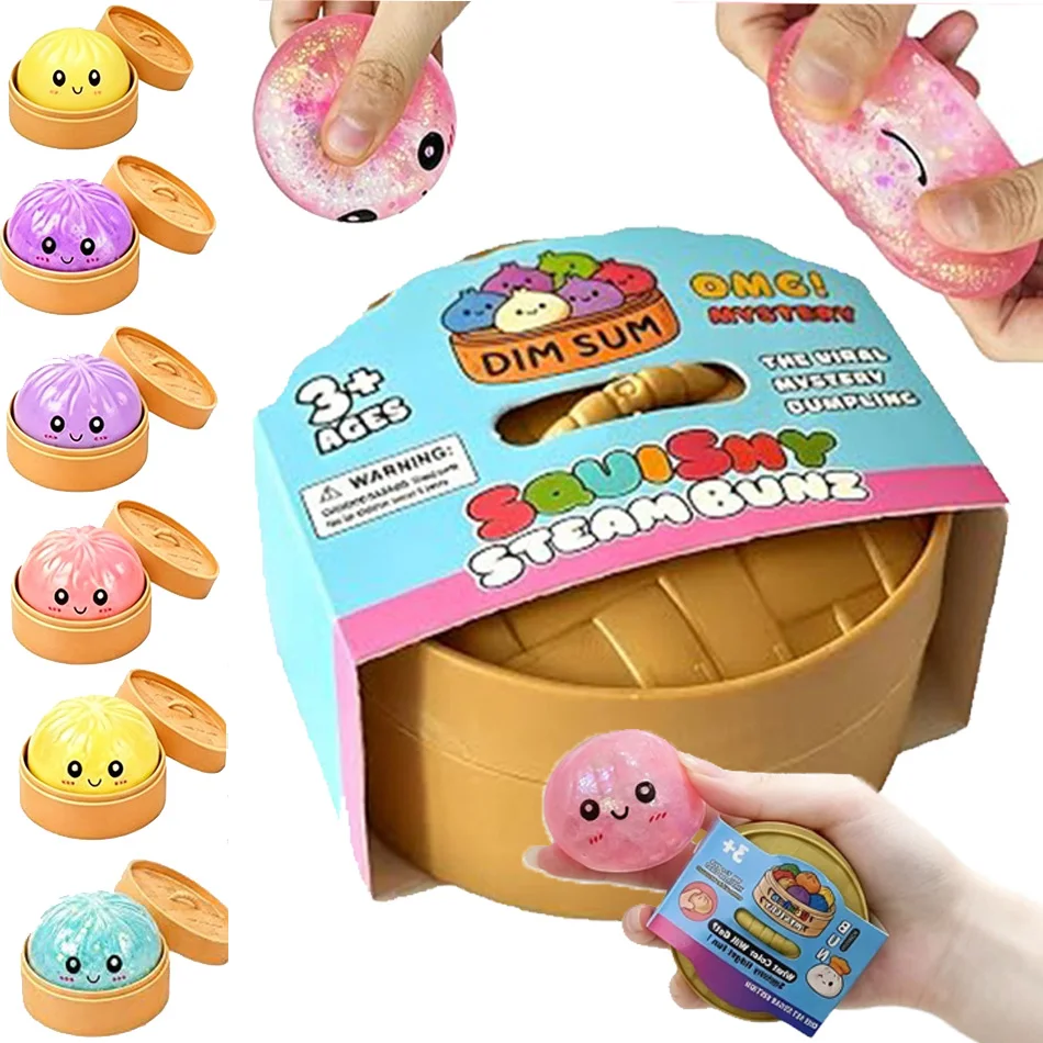 Glitter Dumpling Squishies Flash Slow Rebound Pressure Ball Soft Decompression Office Toy Birthday Gift Decor