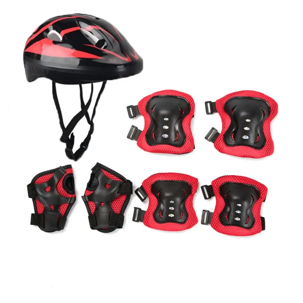 Kids Helmet Knee Elbow Pads Wrist Guard Sport Protective Gear Adjustable Scooter Cycling Safety Set for Boy Girl 4-12 Years ﻿