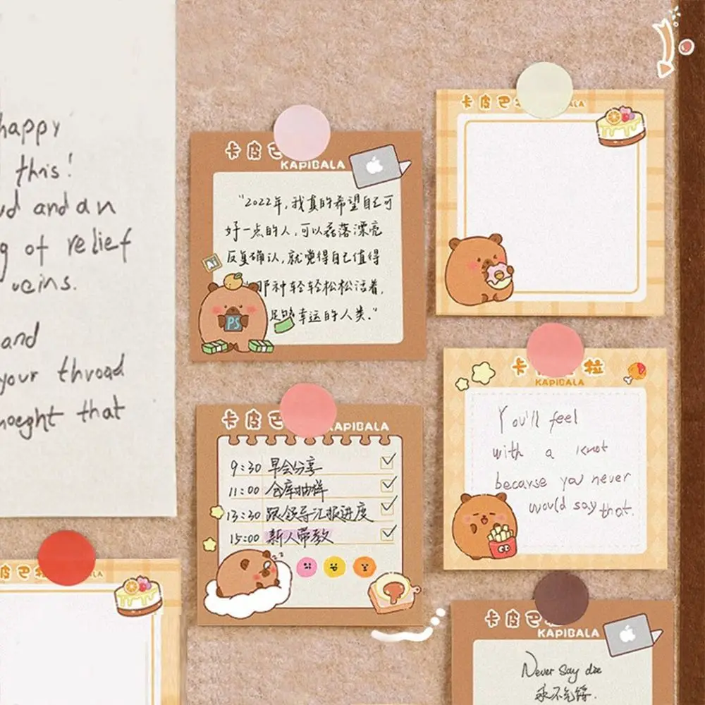 Multifunction Cute Capybara Sticky Note Self-adhesive N Times Capybara Memo Pad Notepad Notebook Message Paper Office