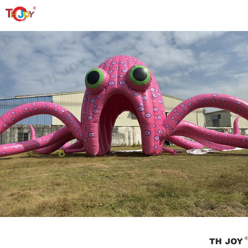 15mW Outdoor Inflatable Pink Octopus Tunnel Tent Entrance Gate For Event
