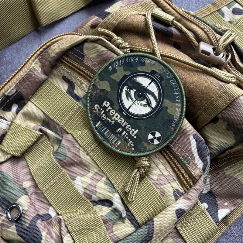 Parche táctico impreso Sllent Alive con gancho y bucle para mochila - imagen 2