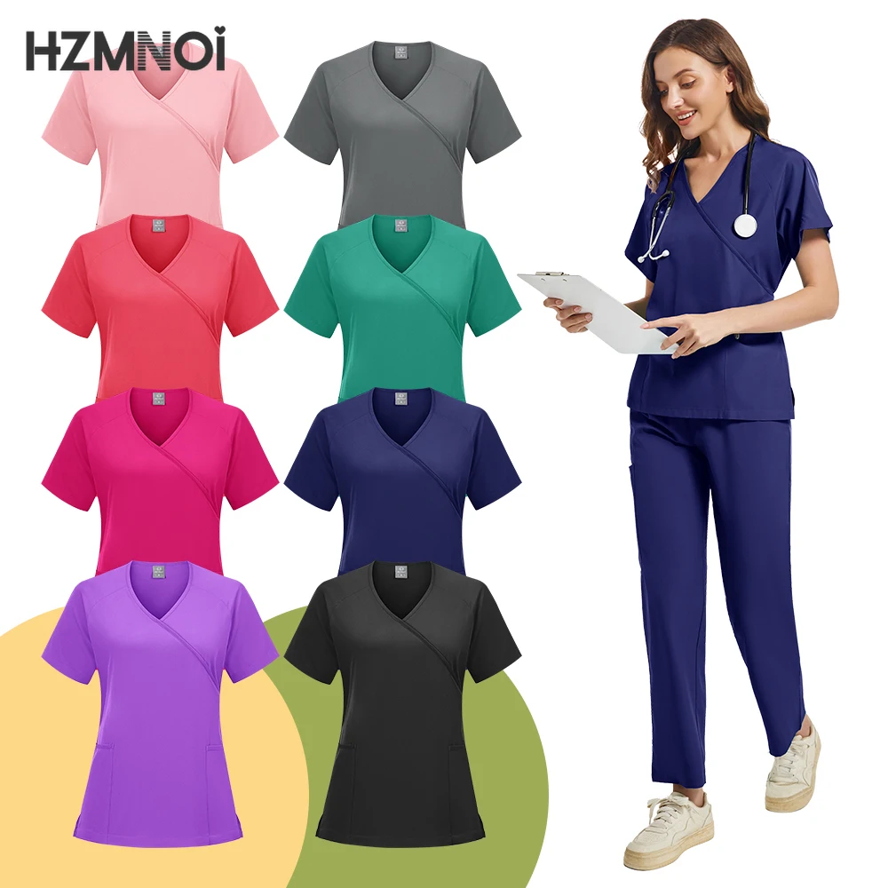 Uniformi mediche Unisex uomo donna abbigliamento infermieristico Costume di bellezza infermiera scrub set medico dentista abbigliamento da lavoro clinico top pantaloni