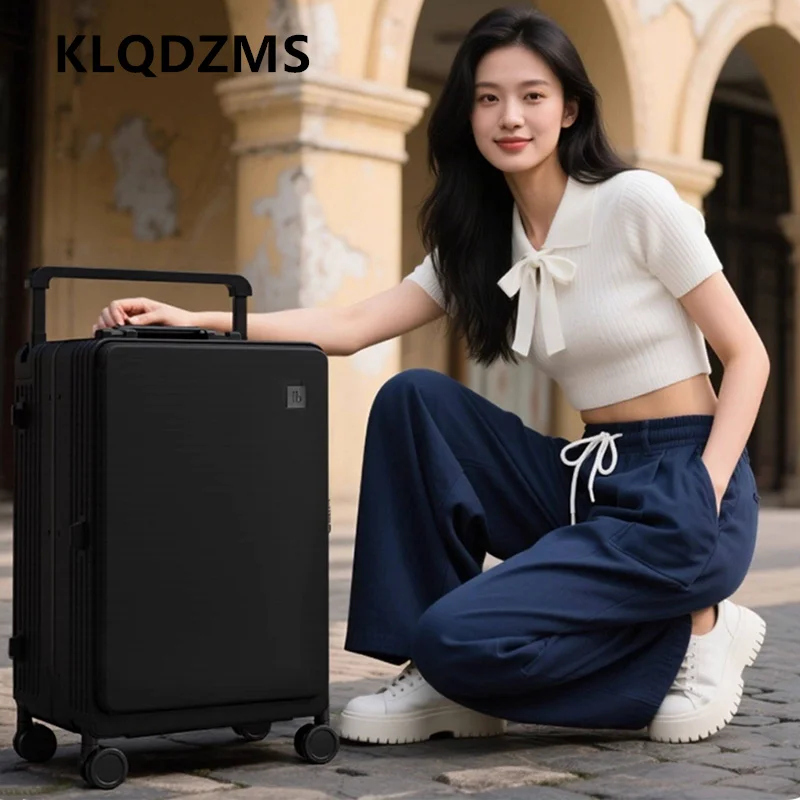 KLQDZMS ABS+PC-Koffer, Trolley-Koffer mit großem Fassungsvermögen, Damen-Boardingbox, 20 Zoll, 24 Zoll, 26 Zoll, 28 Zoll, Reisetasche im Wagenstil, Herrengepäck