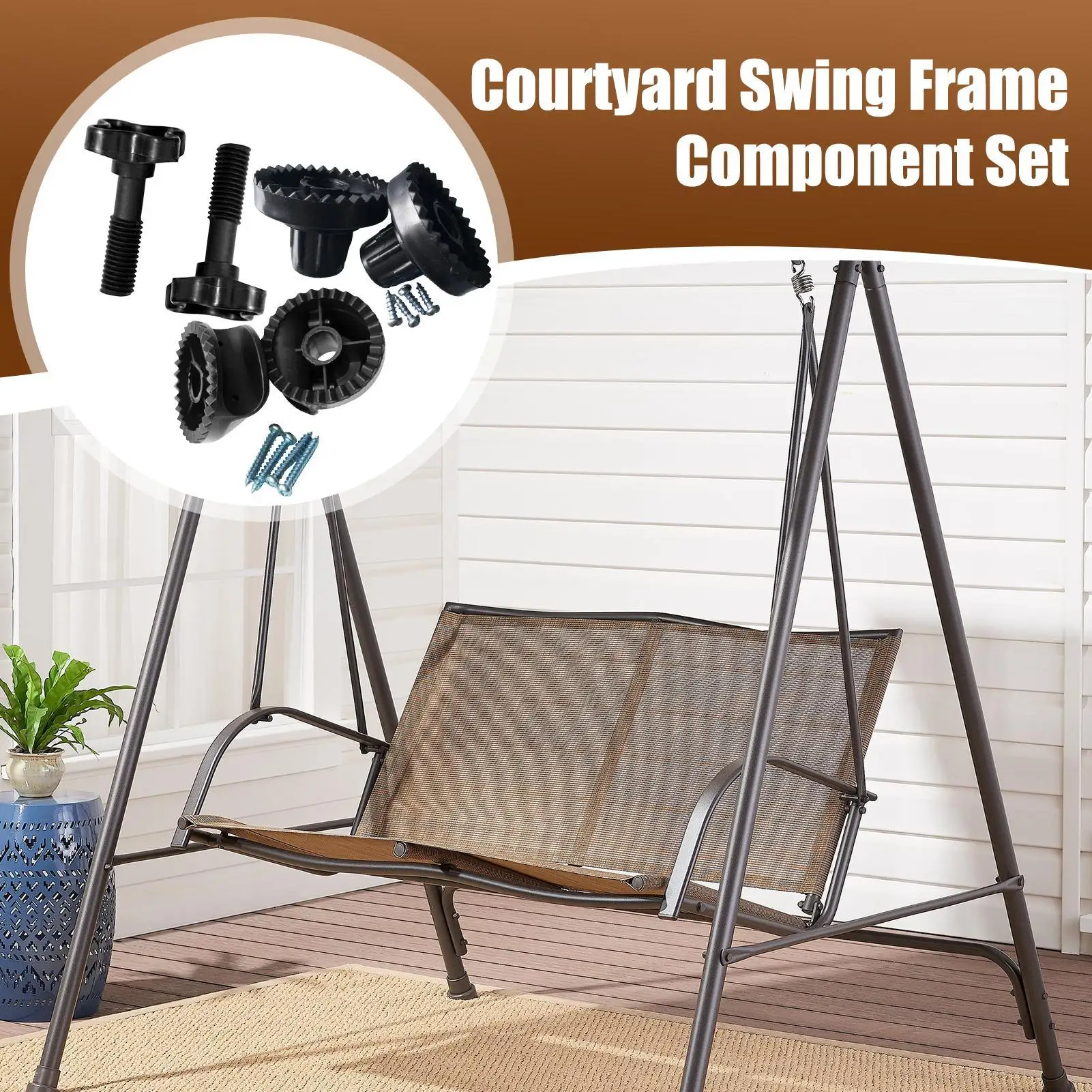 Garden Swing Fittings Wear-Resistant Canopy Parts Chair Canopy Bracket Replacement Repair Tool Courtyard Swing Frame tool Set