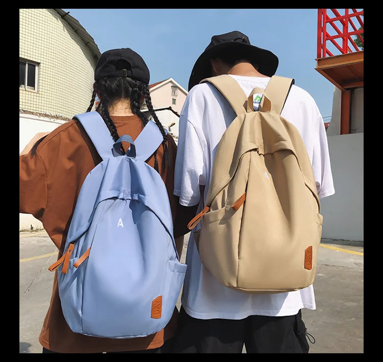 

Школьная сумка для средней школы, водонепроницаемый нейлоновый рюкзак для хранения компьютера, женская однотонная дорожная сумка большой вместимости