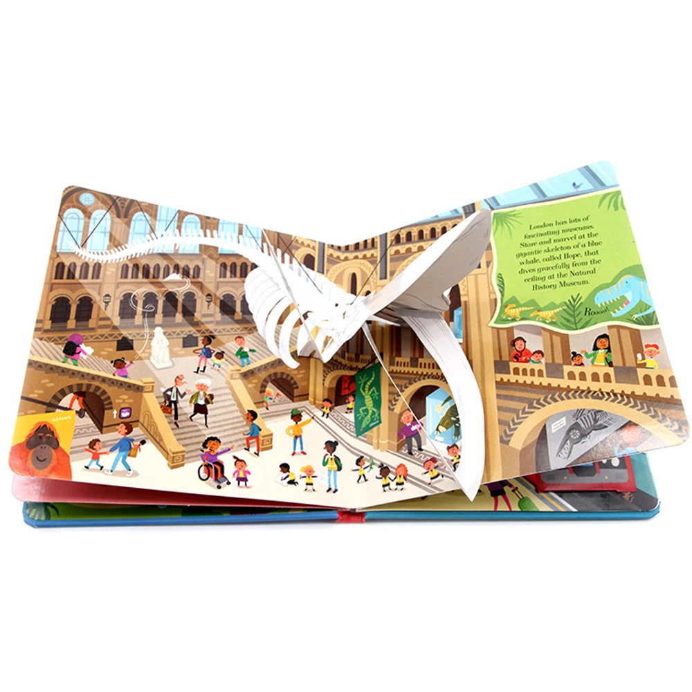 London Usborne Book Pop Up Educational English Picture Books for Kids Learing Toy Christmas Gift Bedtime Reading Cardboard Book