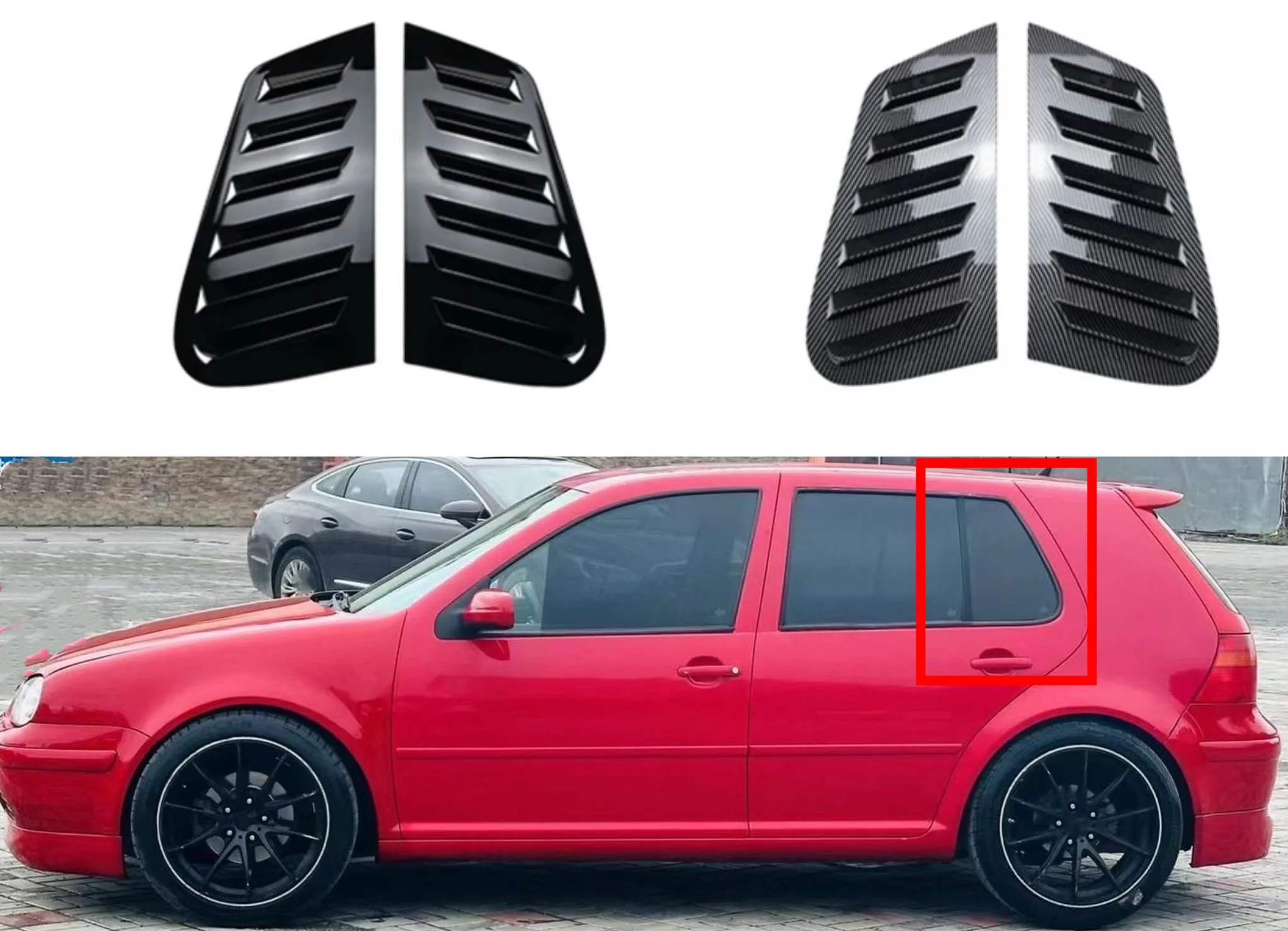 

For Volkswagen for Polo MK4 9N3 Facelift 9N 2001 2002 2003 2004 -2009 Car Rear Side Window Louver Shutter Cover Trim 6Q4845298B