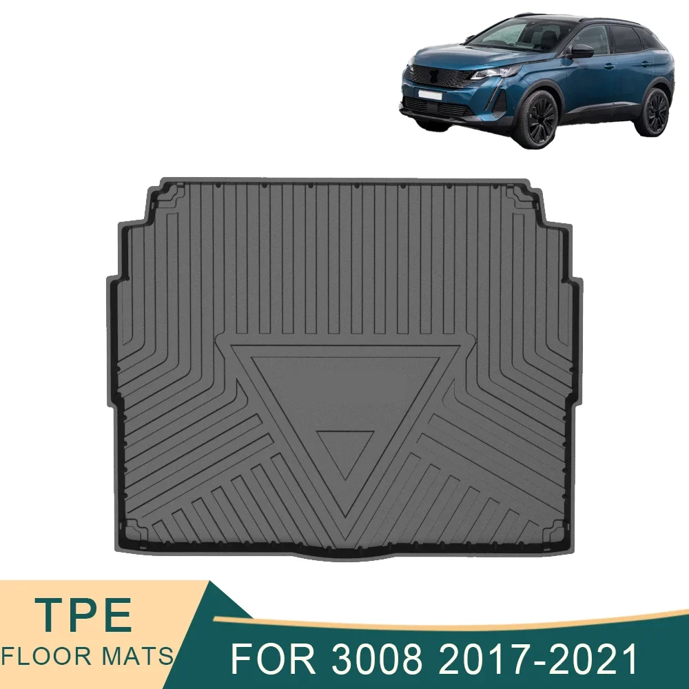 

For Peugeot 3008 2017-2021 Cargo Liner All-Weather TPE Non-slip Trunk Mats Waterproof Boot Tray Trunk Carpet