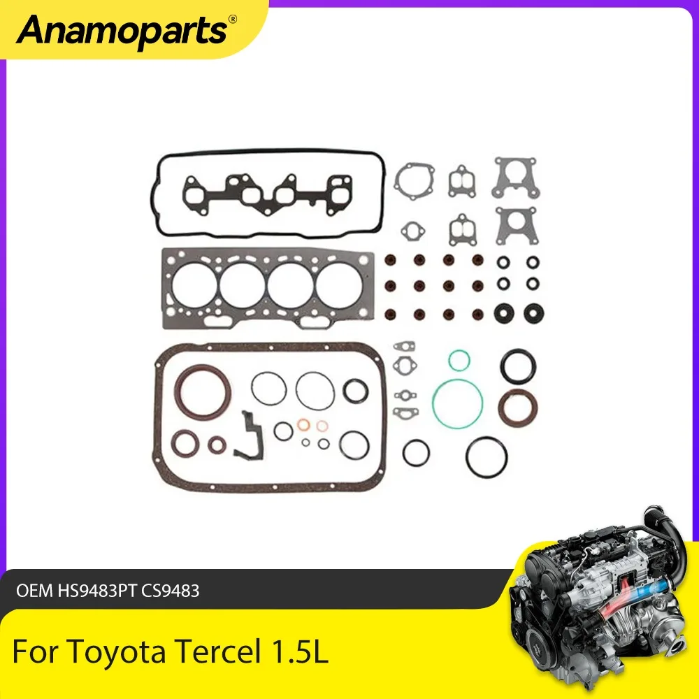 

Engine Parts Full Gasket Set Fit 1.5L l4 GAS For Toyota Tercel 1.5L 3E 3EE HS9483PT 1987-1994