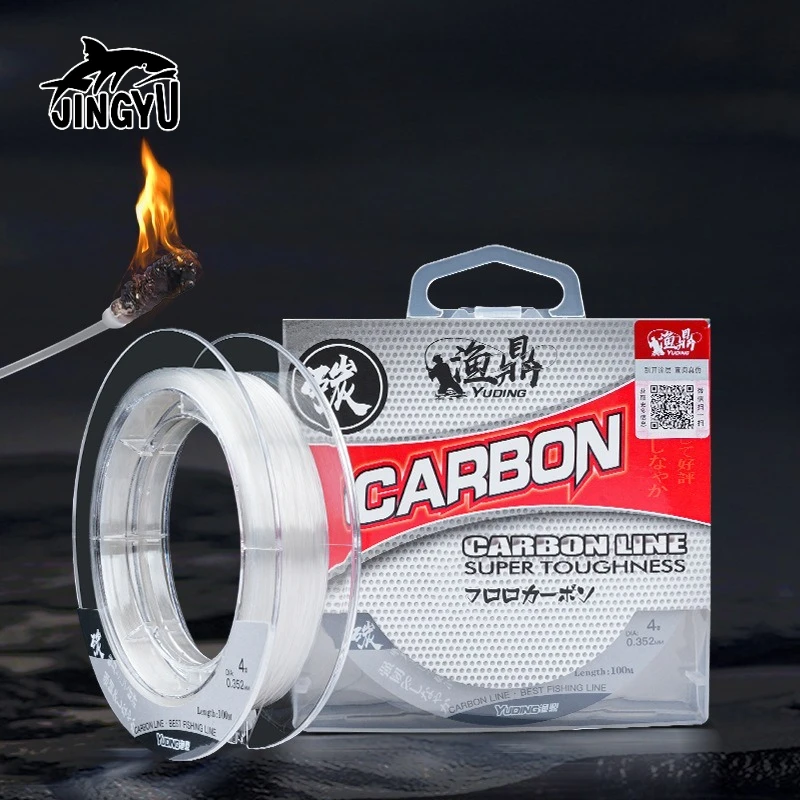 

50m/100m 100% Linhas Pesca De Fluorocarbono 5.5-135lb Fibra Carbono Líder Linha Mosca Afundamento Rápido Pesca Da Carpa
