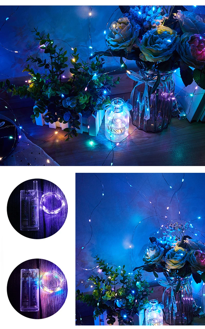 防水フェアリーライト,30個のLED,3m, 9.8フィート,屋内と屋外,結婚式の装飾,ギフトボックス,花束,家