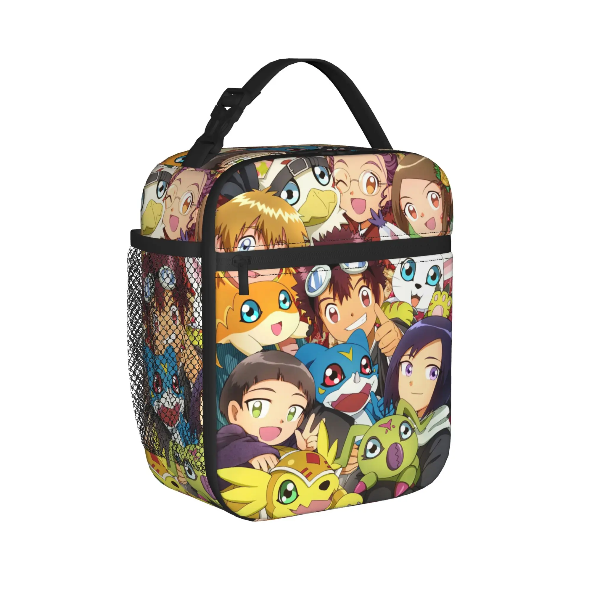Digimon Adventure Anime Insulated Lunch Bag Thermal Bag Lunch Container Digital Monsters Portable Tote Lunch Box Girl Boy Picnic