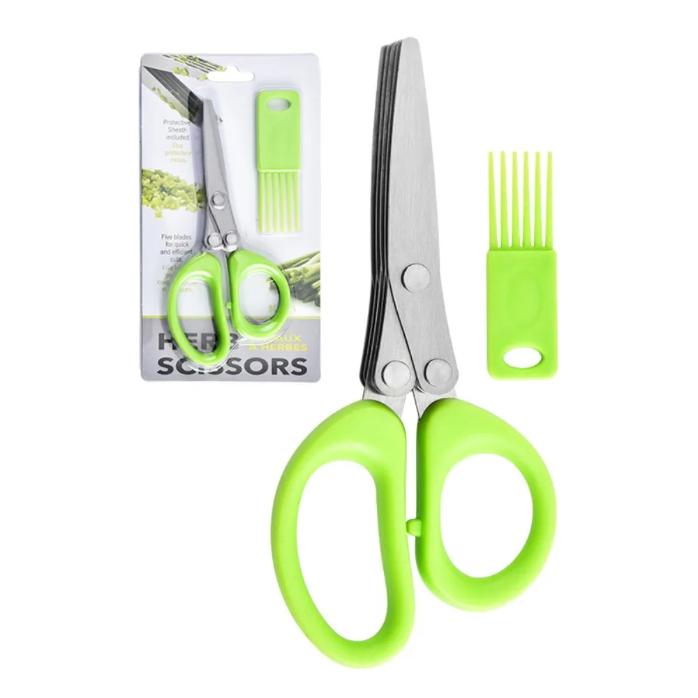 

Stainless Steel Kitchen Scissors 3/5 Layer Multi-functional Vegetable Cutter with Brush Kitchen Cutting Shears