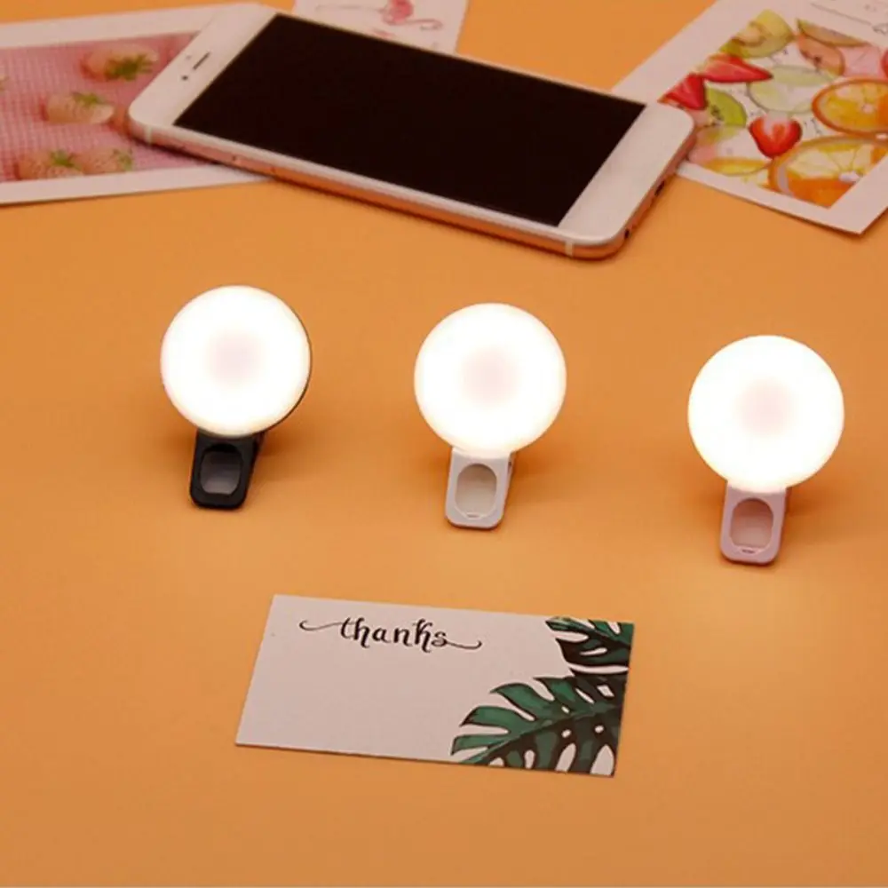 Nowe mody akumulatorowe lampki do selfie lampa błyskowa LED przenośna Mini Selfie lampa pierścieniowa klip PC oświetlenie obiektywu telefonu dziewczyna