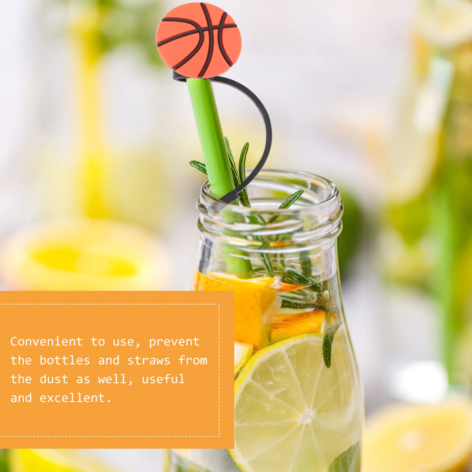 10Pcs Reusable Straw Covers Caps Premium Silicone Straw Topper Lightweight Decorative Creative Shape for Straws Gift Set Use