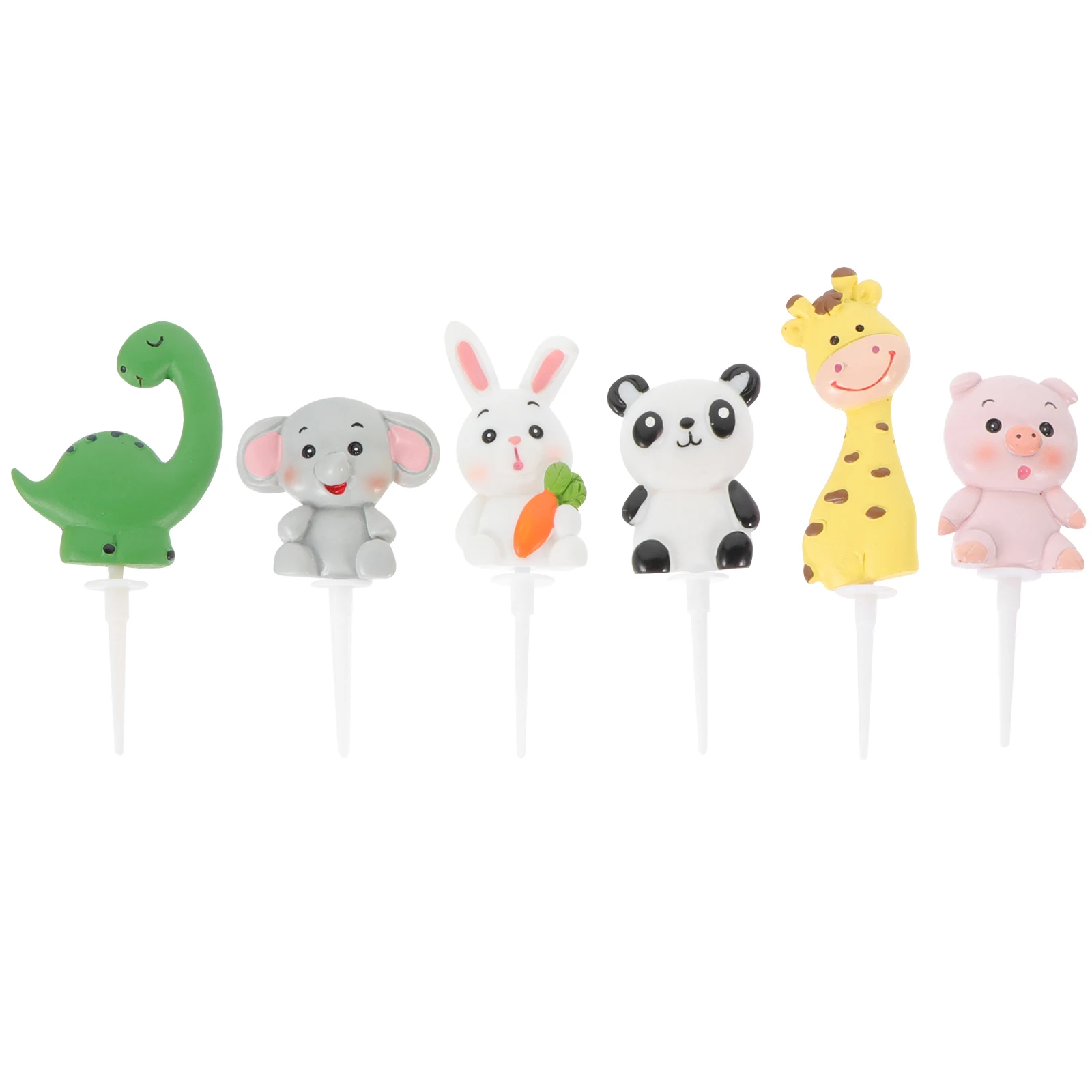 

6Pcs Playful Animal Resin Figurines Cake Decoration Aesthetic Home Decor Tabletop Props
