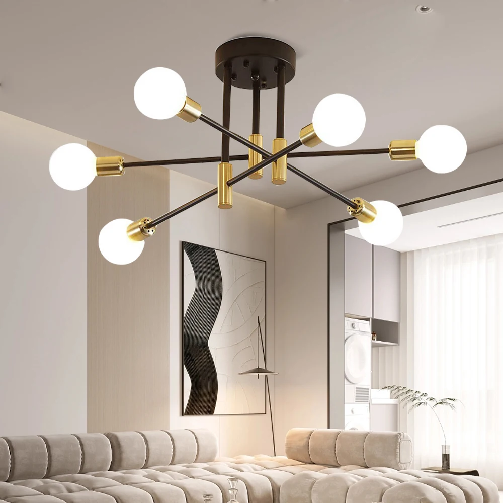 

Modern Creative Chandelier LED Lighting Romantic Minimalist Black White Golden Bedroom Living Dining Room Ceiling Decor Lamp