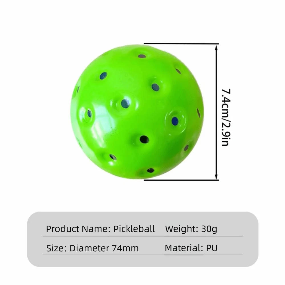 3PCS Multicolor Foam Pickle Ball Noiseless 74mm Quiet Pickleballs Soft PU Exact Bounce Pickleball Balls Indoor Outdoor Practice