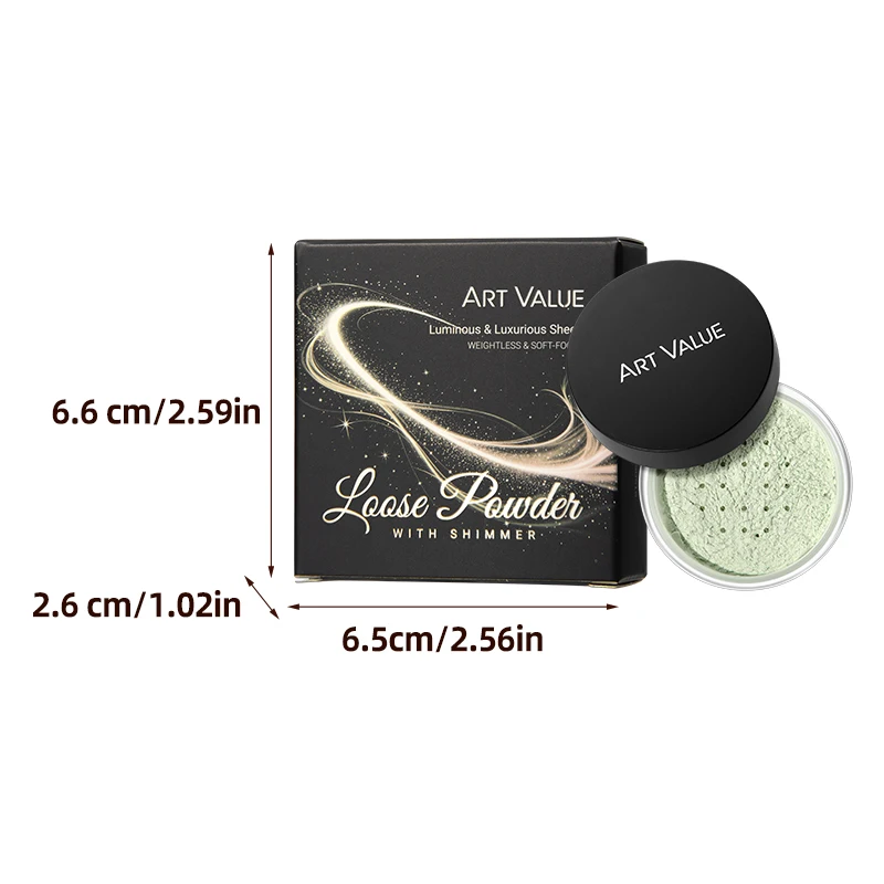 Shimmer Loose Setting Powder, Soft Focus Glitter Finishing Powder, Oil-Control & Brightening for Radiant Glow