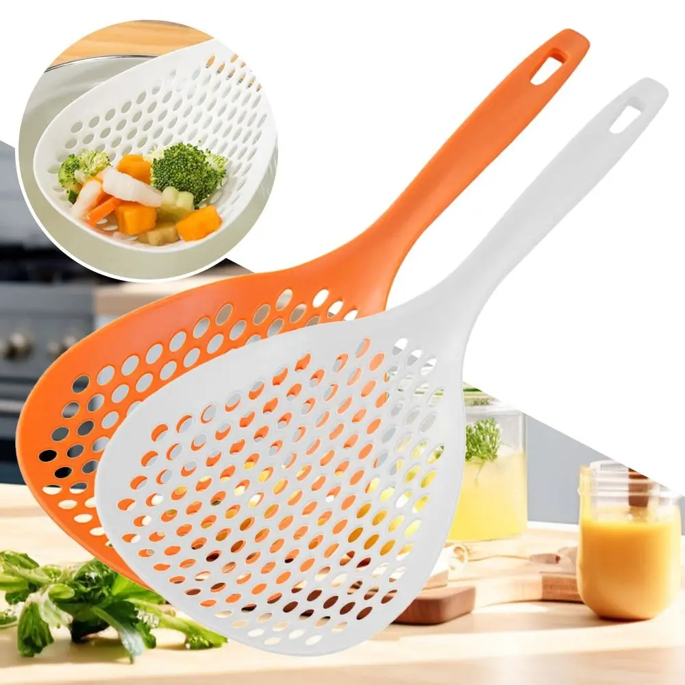 1Pcs Plastic Spoon Large Creative Colander Strainer Food Straining Spoon Portable Anti-scald Skimmer Household Kitchen Tools